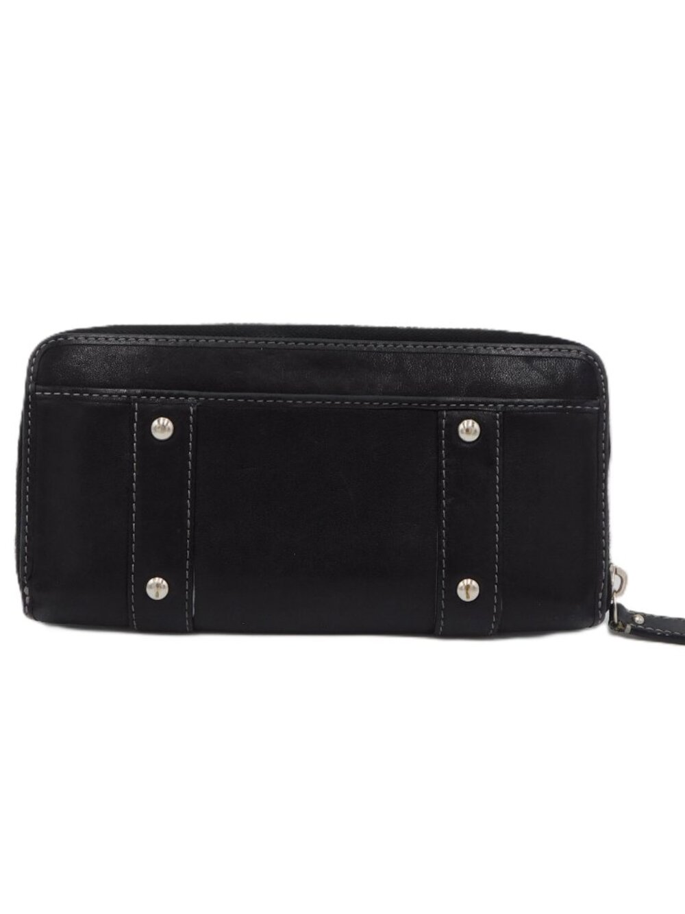 Coach Zoe Double Buckle Zip Around Clutch Wallet | Black Leather | Purple | VGUC - Picture 2 of 14